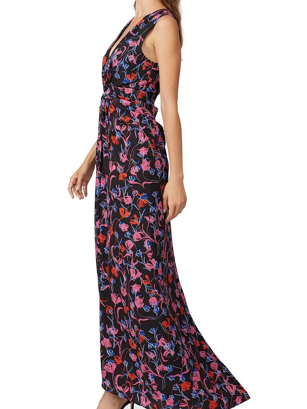 Thakoon Collective Tulip Floral Gown Floral V-Neck Maxi Dress Print Size 4 - Picture 3 of 10